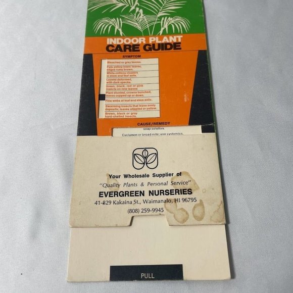 Vintage Indoor Plant Guide with Pull Diagnosis Feature-Hawaii Nursery - Picture 6 of 9